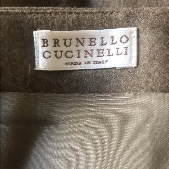 Brunello Cucinelli Virgin Wool Blend Pencil Skirt Brown Gray Size 6 - Picture 3 of 5